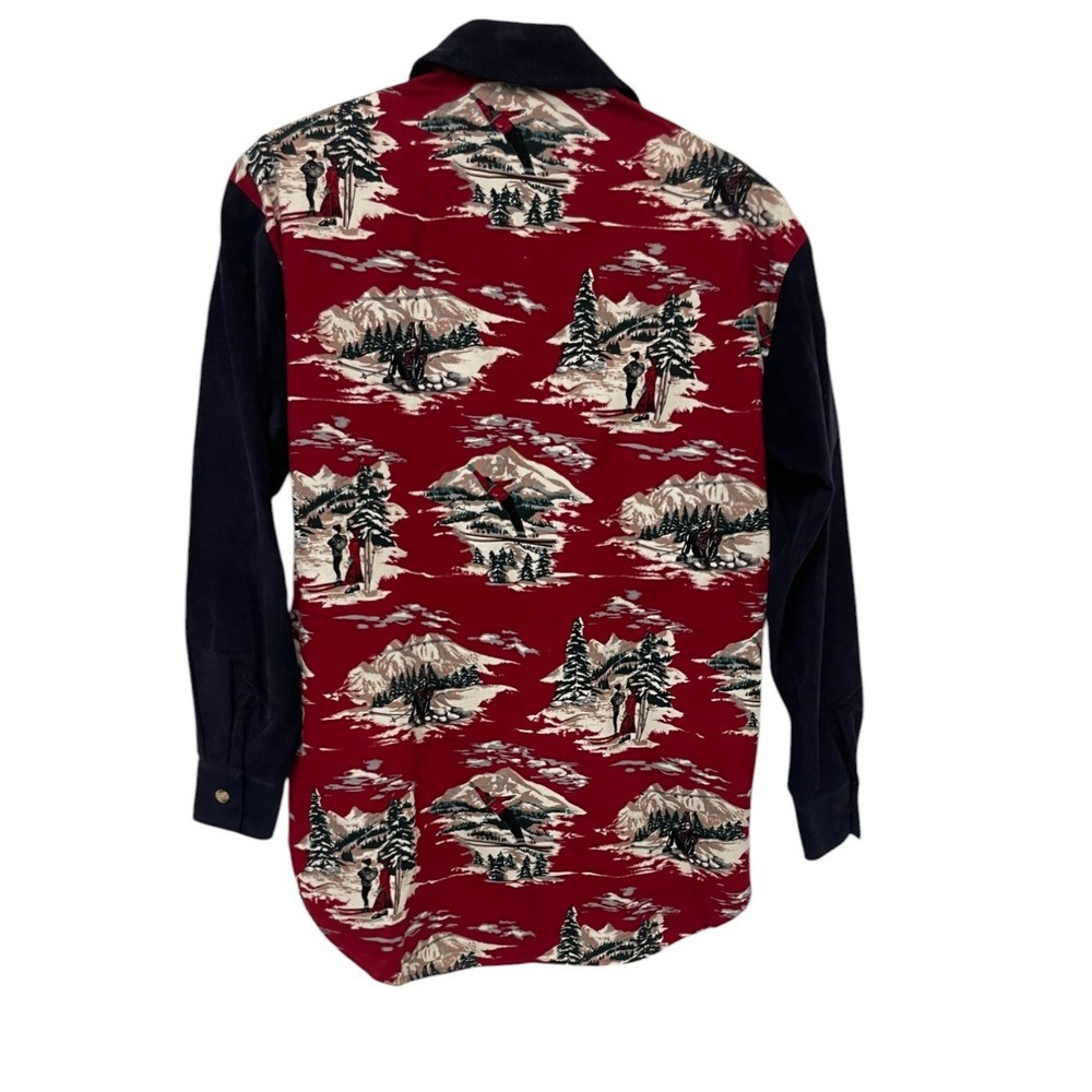 Sportables Button Up Shirt Winter Snow Scene Vintage Women's Small - Picture 2 of 8